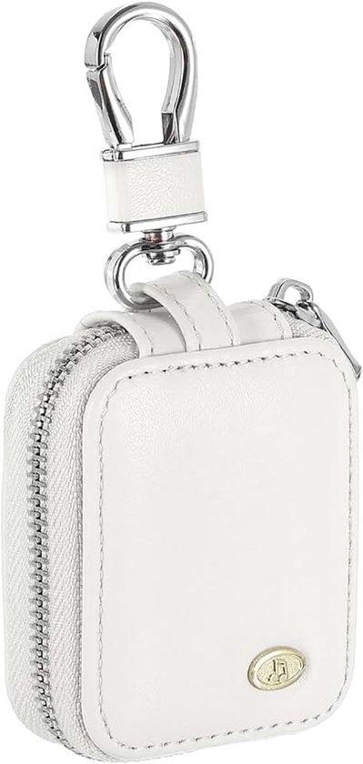 Oordopjes Cases Hoofdtelefoon Case Houder Met Mesh Pocket Wit | PU-lederen oordopjes etui ritssluiting organizer klein, voor USB-kabel draadloze bekabelde hoofdtelefoon