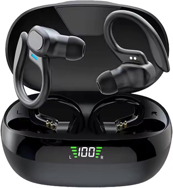 Oordopjes, draadloze oordopjes, draadloze oortelefoon met led-display, Bluetooth 5.4 in-ear hoofdtelefoon met aanraakbediening, 400mAh batterij, sportgame-headset, ruisonderdrukking, IP6
