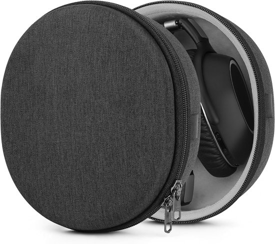 oordopjes-/koptelefoonhoes met harde schaal, compatibel met Sennheiser MOMENTUM 3 Wireless, HD 350BT, HD 450BT, PXC 550 II, vervangende reistas met kabelopslag (donkergrijs)