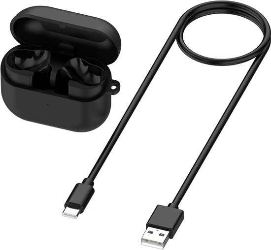Oordopjes oplaadcase compatibel met Samsung Galaxy Buds3 FE (SM-R420) oplaaddoos, draagbaar oplaadstation (zwart)