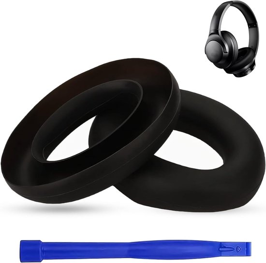 Oorkussen-beschermhoezen voor Anker Soundcore Q20i/soundcore by Anker Q20i over-ear hoofdtelefoon, Daunke siliconen (inclusief een paar), volledige bescherming, zwart