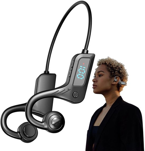 Oortelefoon met botgeleiding, zweetbestendige en waterdichte headset voor sport, training, fietsen, hardlopen, kamperen, wandelen, autorijden