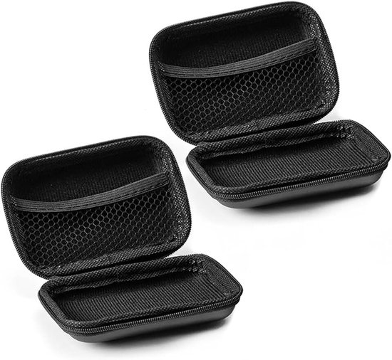 Opbergtas voor hoofdtelefoon, 2 stuks, EVA-opbergdoos, mini-harde opbergdoos (zwart)