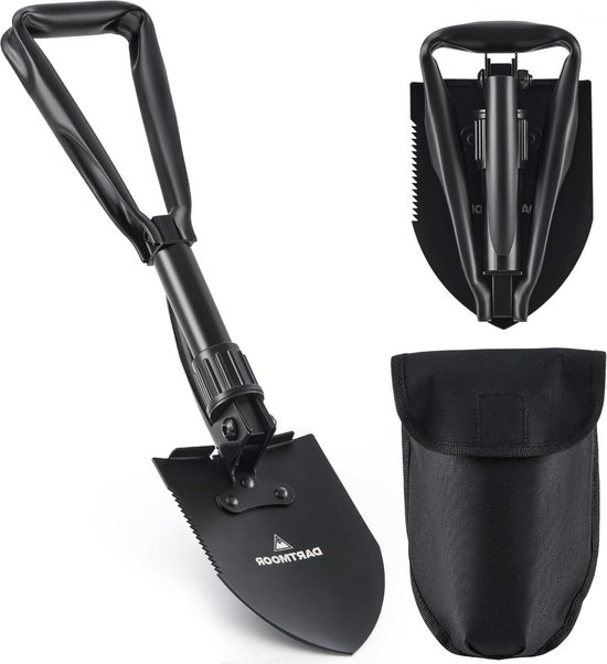 Opvouwbare multifunctionele klapschep van koolstofstaal - Draagbare schop voor survival en trekking - Zwart Shoval van Shoval