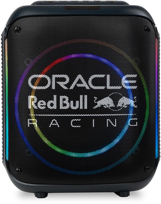 Oracle Red Bull Racing Portable Speaker – Bluetooth Party Speaker met LED Verlichting, 40W Max Vermogen, USB, FM, TWS & Afstandsbediening (RB-SK250) van Merkloos