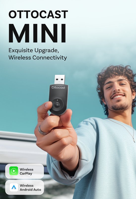 Ottocast - Otto Mini Adapter 2-in-1 draadloze CarPlay Android Auto-adapter CA505-T Plug & Play van OTTOCAST