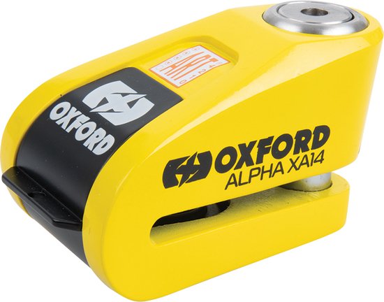 Oxford XA14 Alarm Schijfremslot ART 4 - Geel van Oxford