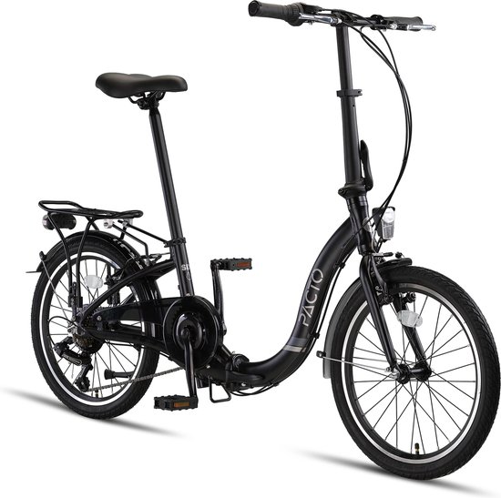 PACTO SIX FOLDING BIKE BLACK 6v VOUWFIETS PLOOIFIETS LAGE INSTAP FIETS ALUMINIUM van PACTO