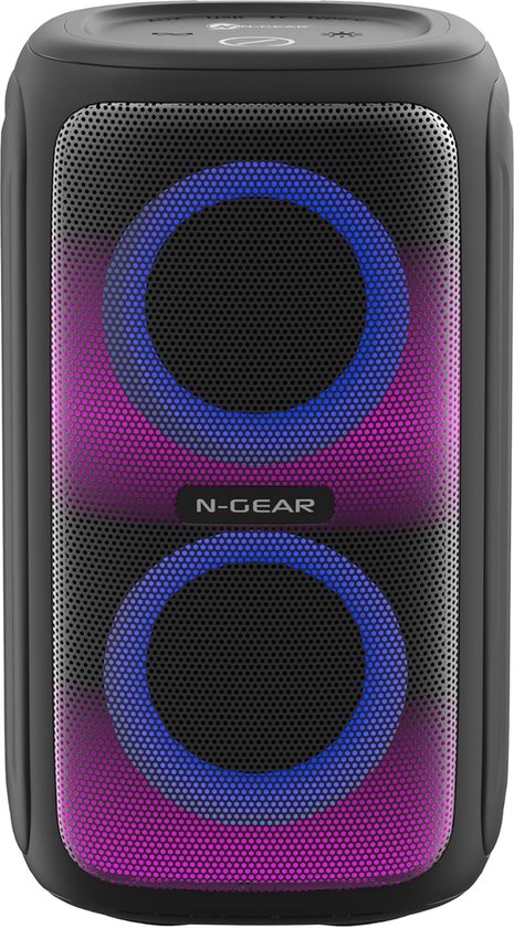 Party speaker 300W Bluetooth Partyspeaker met LED verlichting Karaoke microfoon 2x10 inch Woofer 6 uur batterijduur