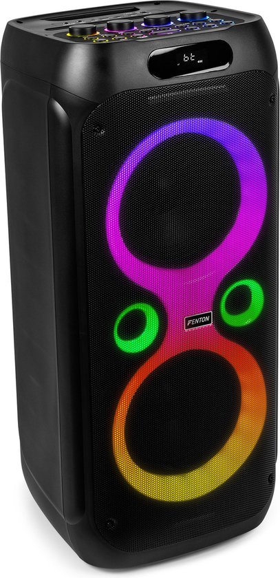 Partybox - Fenton Core160 - Bluetooth speaker met lichteffecten - Met microfoon en oplaadbare accu van Fenton