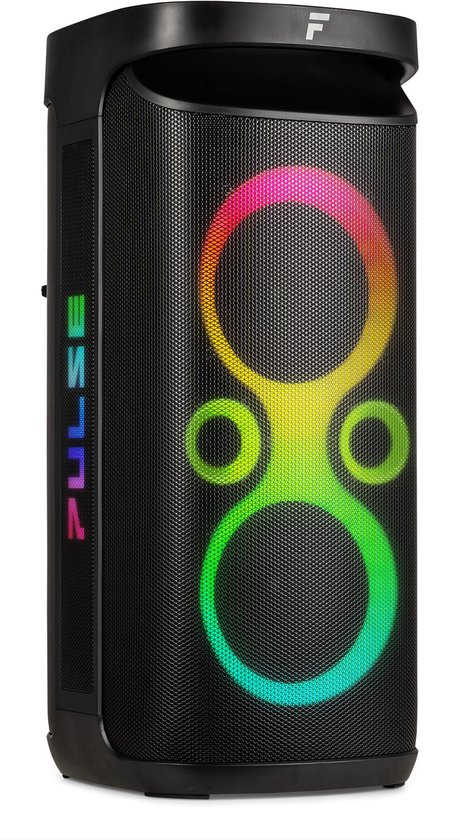 Partybox - Fenton Pulse130 speaker met lichteffecten - Met microfoon en ingebouwde accu van $