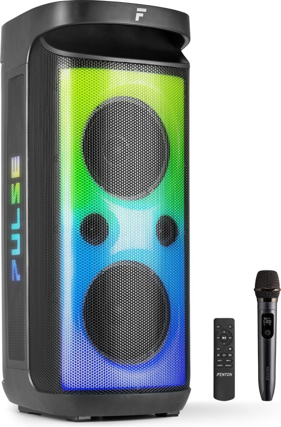 Partybox - Fenton Pulse160 speaker met lichteffecten - Met microfoon en ingebouwde accu van Fenton