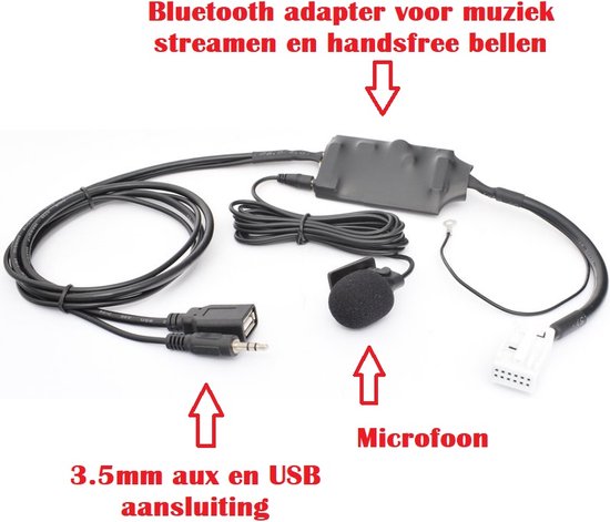 Passend Voor Seat Altea Leon XL Bluetooth Carkit en Music Muziek USB en AUX Audio Streaming AD2P kabel adapter van Carsio