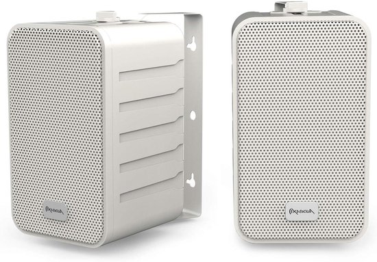 Passieve Hi-Fi Speaker - Stereo Geluid - Muziek Luisteren - Inclusief Wandmontage - 4 Inch Woofer - Wit