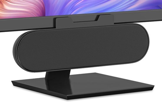 PC Luidspreker - Computer Speaker Soundbar - Desktop Audio - Clip-on Design - Mini Formaat - Zwart