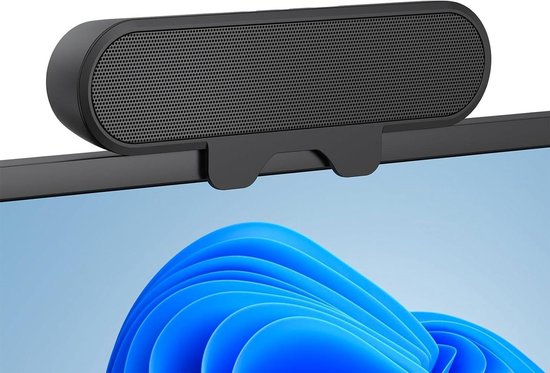 PC Luidsprekers - Monitor Speakers - Desktop Audio - Eenvoudige Clip-on Bevestiging - 10W - Zwart