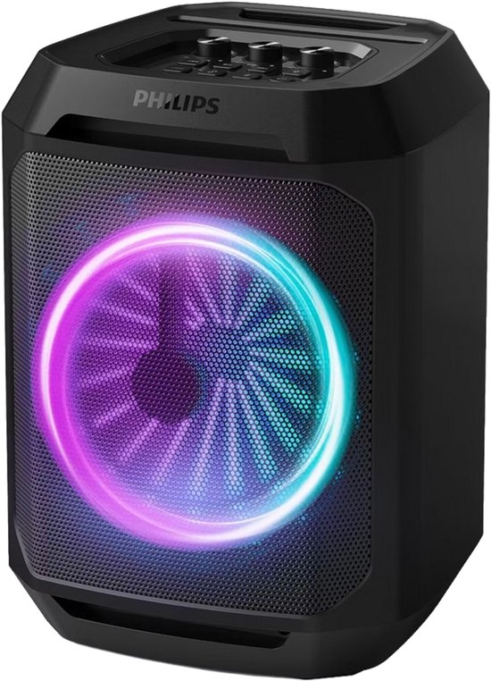 Philips Bluetooth Party Speaker TAX2208 – Karaoke – Feestverlichting – DBB Bass Boost – Tot 7 uur speeltijd-Zwart van Merkloos