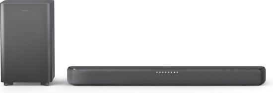 Philips TAB5309 Soundbar met subwoofer (draadloos) - 2.1 kanalen Mini-soundbar: Kleine Soundbar voor TV of PC - 120 W Max. 240 W - DTS Virtual:X - klein: lager profiel en beperkte breedte van Philips