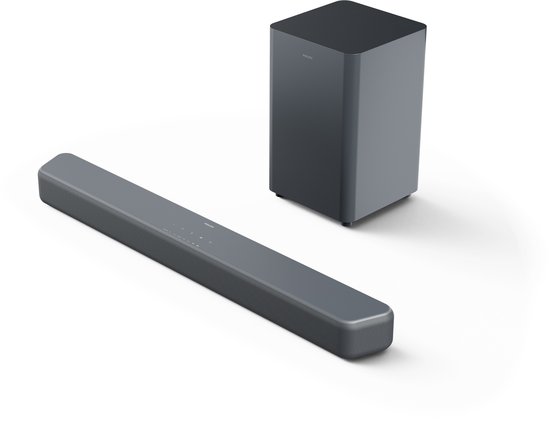 PHILIPS TAB5601/10 - 2.1-kanaals Soundbar - Draadloze Subwoofer - 290W Vermogen - DTS Virtual:X - Dolby Digital Plus - Bluetooth 5.4 - HDMI ARC - USB Audio - Wandmontage - Gun Metal