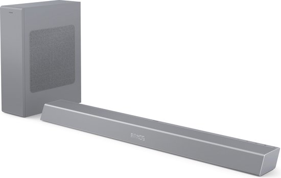 Philips TAB8505/10 - Soundbar met draadloze subwoofer - 2.1 kanalen - Zilvergrijs van Merkloos