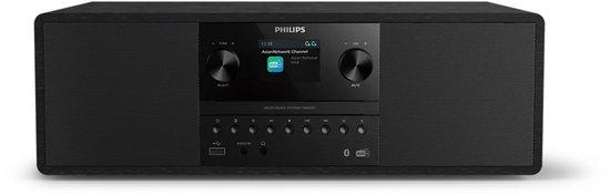 PHILIPS TAM6500 Watt micromuzieksysteem, Bluetooth 6.0, Auracast, DAB+/FM-radio, CD/USB/audio-ingang, Bassreflex-luidsprekers, kleurenscherm, afstandsbediening, gerecycled plastic - Zwart van Philips