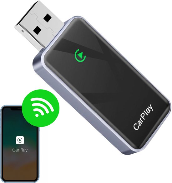 Phreeze Carplay Dongle Draadloos - Geschikt voor Apple CarPlay en Android Auto - USB-A en USB-C - Wireless Adapter Bluetooth - Draadloze Ontvanger van Phreeze
