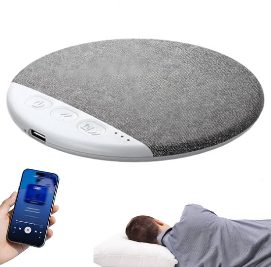 Pillow Speaker, 2026 Nieuwe Bluetooth Kussenluidspreker, Mini Botgeleiding Slaaphulp Met Stereo Bas En Witte Ruis, Ultra-Dunne Stereo Bas, Voor Volwassen Gespecialiseerde Slaapoordopjes, Grijs van Merkloos