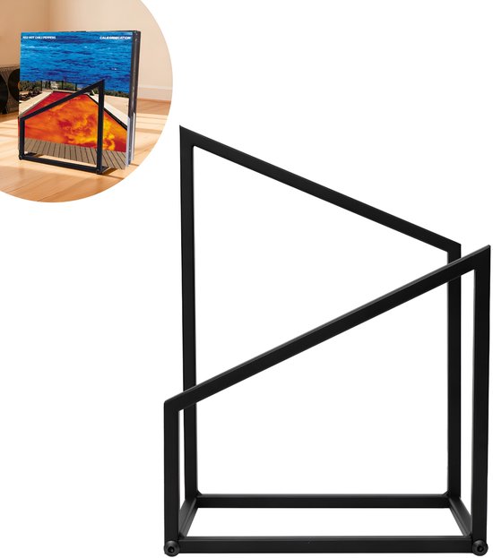 Pinguïn Records LP opbergsysteem – Vinyl Nest Mini – LP platenrek geschikt voor circa 25 LP’s – LP houder – Vinyl houder – Gemaakt van gepoedercoat staal – Zwart