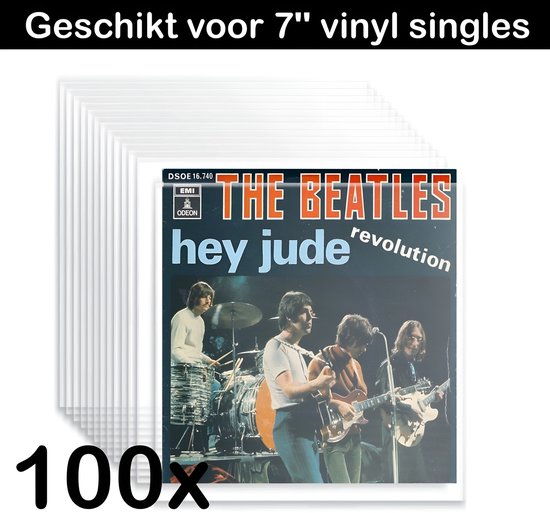 Pinguïn Records Singles Buitenhoezen voor 7 inch Vinyl – 100 stuks – VinylCare Essential ShieldSleeve – Hoes geschikt voor 7" Vinyl en 45 Toeren Singletjes – Beschermhoezen voor Singletjes – Buitenhoezen – Transparant – Polyethyleen – 100 Micron