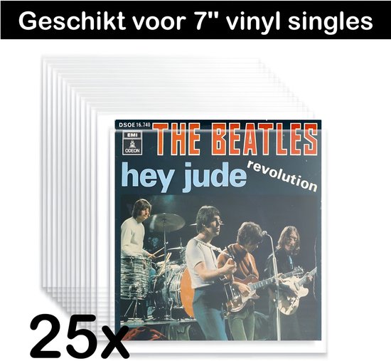Pinguïn Records Singles Buitenhoezen voor 7 inch Vinyl - 25 stuks - VinylCare Essential ShieldSleeve - Vinyl hoes geschikt voor 7" Vinyl en 45 Toeren Singletjes - Beschermhoezen voor Singletjes - Buitenhoezen - Transparant - Polyethyleen - 100 Micron