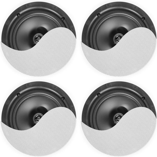 Plafond speaker (4x) geluidsinstallatie - Power Dynamics NCBT604 - 120W - 6.5'' - Wit van Power Dynamics