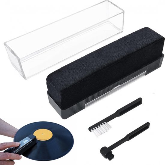 Platenborstel Premium 2 in 1- Premium Platenborstel + Naaldborstel - Antistatisch - Platenreiniger - Schoonmaakset voor Vinylplaten - LP Borstel - Soft Brush Record Brush Antistatische Plaatborstel Van Carbon