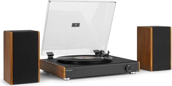 Platenspeler Bluetooth - LP speler met stereo speakers - Audizio RP335 - Retro - Houtlook