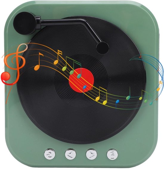 Platenspeler met luidspreker, retro hifi stereo Bluetooth-luidspreker met 3 afspeelmodi, draagbare draadloze platenspeler voor thuis, slaapkamer en kantoor.
