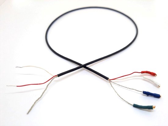 Platenspeler toonarm kabel HQ 2 kanalen, geïsoleerd, 400MM van Monacor