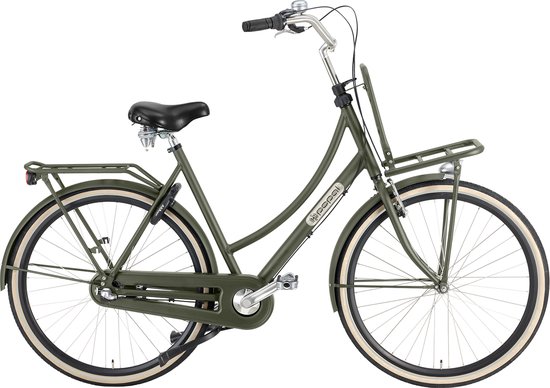 Popal Daily Dutch Prestige N3 VB Transportfiets - Stadsfiets - Aluminium Frame - Dames - 57 centimeter - Leger Groen van Popal