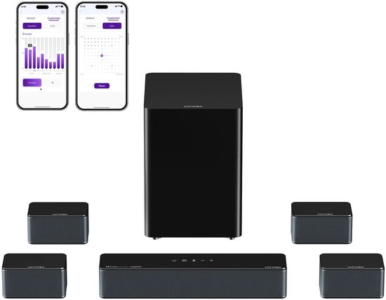 Poseidon D80 Boom Soundbar – Home Cinema Speaker – Surround Sound Systeem – Bluetooth Speaker – Wireless Subwoofer – Dolby Atmos – 7.1 Kanaals 500W van Poseidon