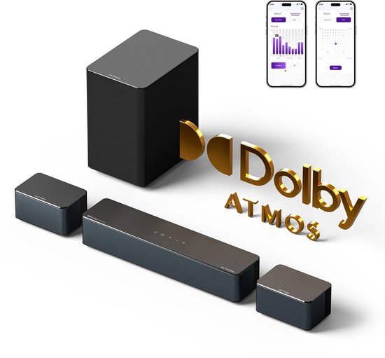 Poseidon M4T 5.1 Soundbar – Home Cinema Speaker – Surround Sound Systeem – Draadloze Subwoofer – Bluetooth Soundbar – Dolby Atmos – BassMX Technologie van Vogel's