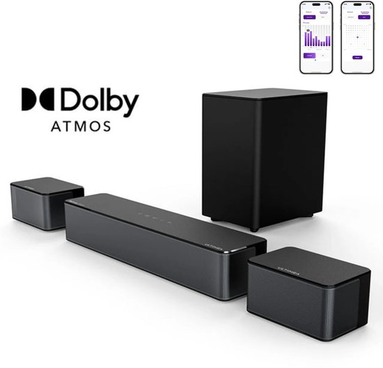 Poseidon M4T Soundbar – 5.1 Home Cinema Systeem – Surround Speakers – Bluetooth Speaker – Dolby Atmos Sound – Draadloze Achterluidsprekers – BassMX Technologie – HDMI-eARC Connectivity van Poseidon