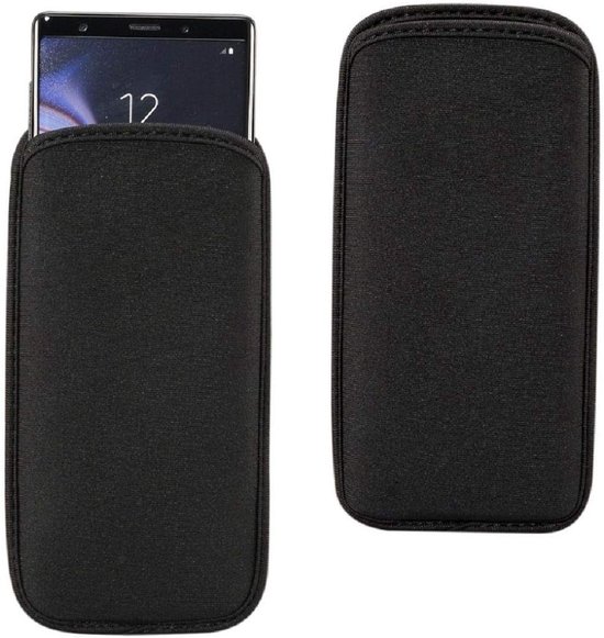 Pouch Case Neoprene Waterproof and Shockproof Sock Cover, Slim Carry Bag voor INTEX LIONS 6 (2018) - Black
