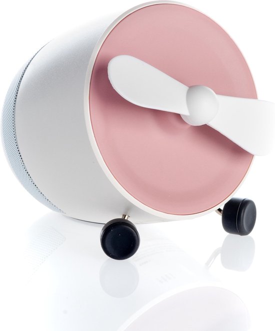 POUT EARS1 Draagbare Bluetooth luidspreker met miniventilator Roos van POUT