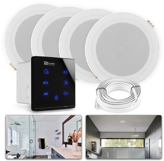 Power Dynamics A100 badkamerspeaker set - Bluetooth speaker voor badkamer - 5 Inch - 160W - Zwart van Merkloos