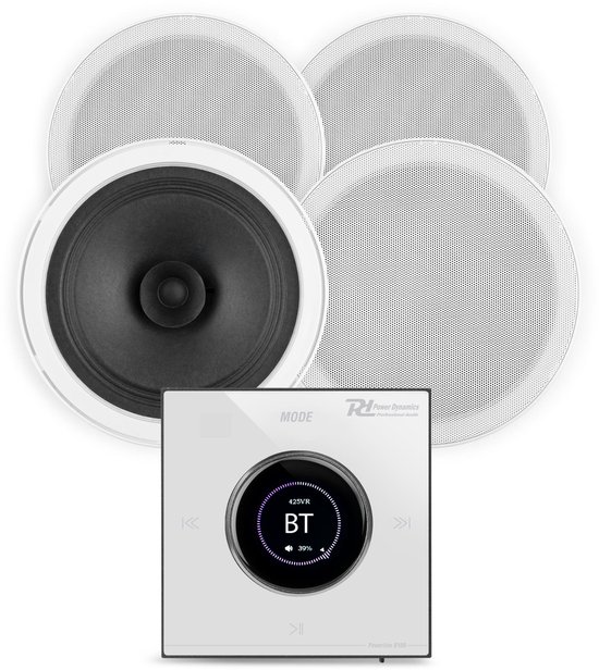 Power Dynamics badkamer speakers inbouw set - Speakers voor badkamer met Bluetooth B100W versterker