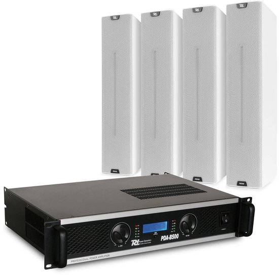 Power Dynamics PDCS403 passieve speakerset voor gebedshuis, sportzaal of bedrijfshal - 500W - Wit