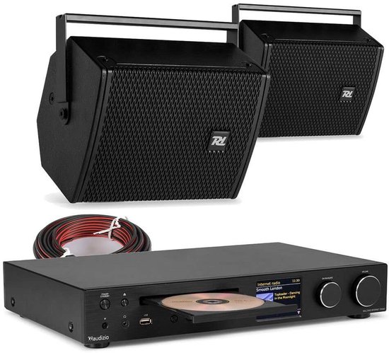 Power Dynamics PDW5B indoor muziekinstallatie - Met speakers en tuner - WiFi internetradio - Zwart