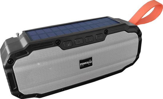POWERplus Buffalo Solar en USB oplaadbare Bluetooth Speaker met ingebouwde FM Scan Radio Noodradio - Nood Radio - Camping