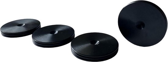 PrecisionGeek Aluminum Black Anodized Large 40mm Diameter Slim Speaker Pads for HiFi Floorstanding Speaker Soundbar - Pack of 4