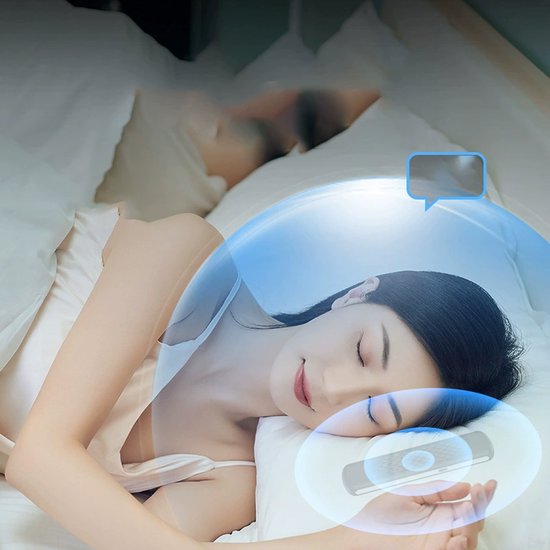 Privé Bluetooth-luidspreker onder het kussen: draagbare slaaphulp met botgeleidingstechnologie en witte ruis voor ontspanning - Wit van Merkloos