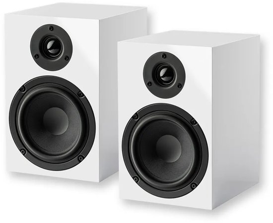 Pro-Ject Speaker Box 5E Boekenplank speakers- HiFi geluidskwaliteit – Compact ontwerp – Duurzaam MDF – Pianolak Wit van Pro-Ject