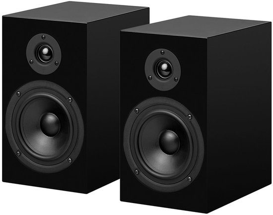 Pro-Ject Speaker Box 5E Boekenplank speakers - HiFi geluidskwaliteit – Compact ontwerp – Duurzaam MDF - Pianolak Zwart